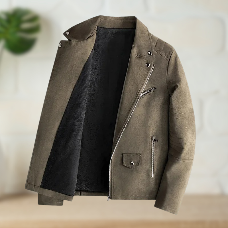 Domenico – Giacca Biker in Similpelle con Interno in Shearling